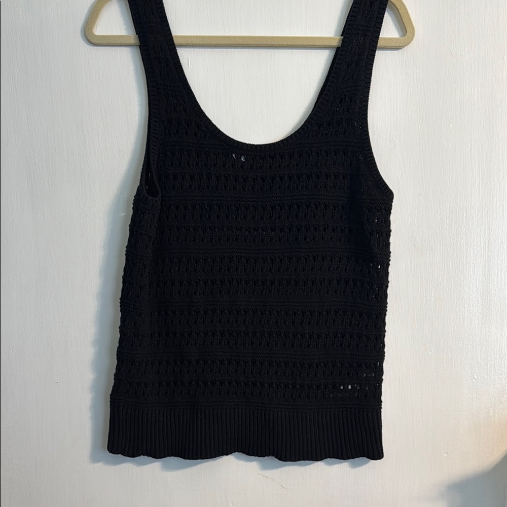 Old Navy Black Crochet Knit Tank Top